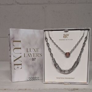 Bomb Party Luxe Layers Silver Necklace Set, Always Be Uniquely You, BRAND NEW
